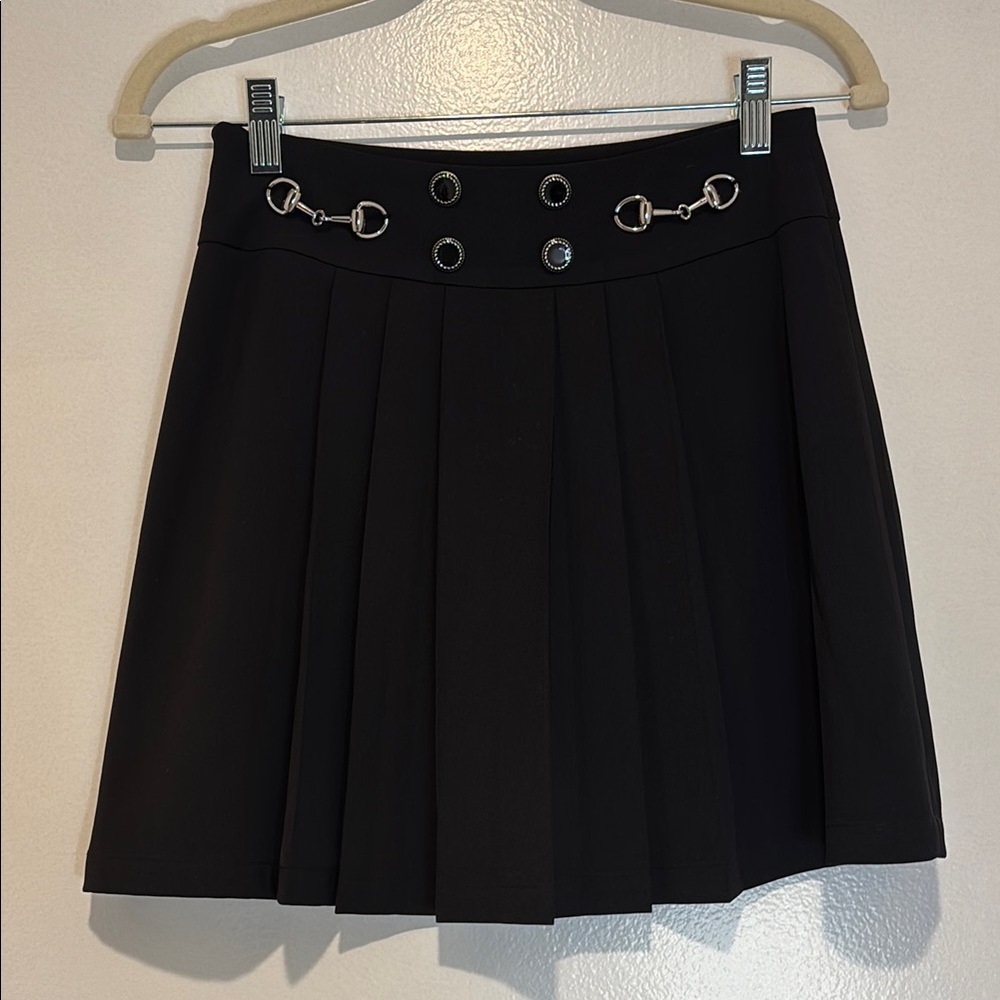 B+ab Black Pleated Skirt with Silver Accents